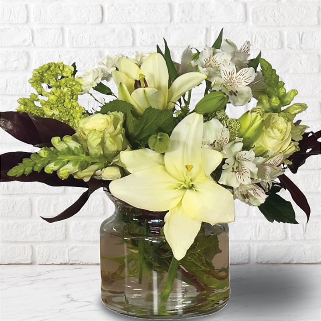 elegance white lily bouquet White Elegance Arrangement – white flower arrangement | Pleasanton, CA