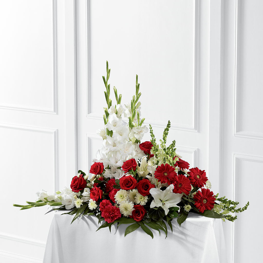 Crimson & White Arrangement – Safeway, Pleasanton CA