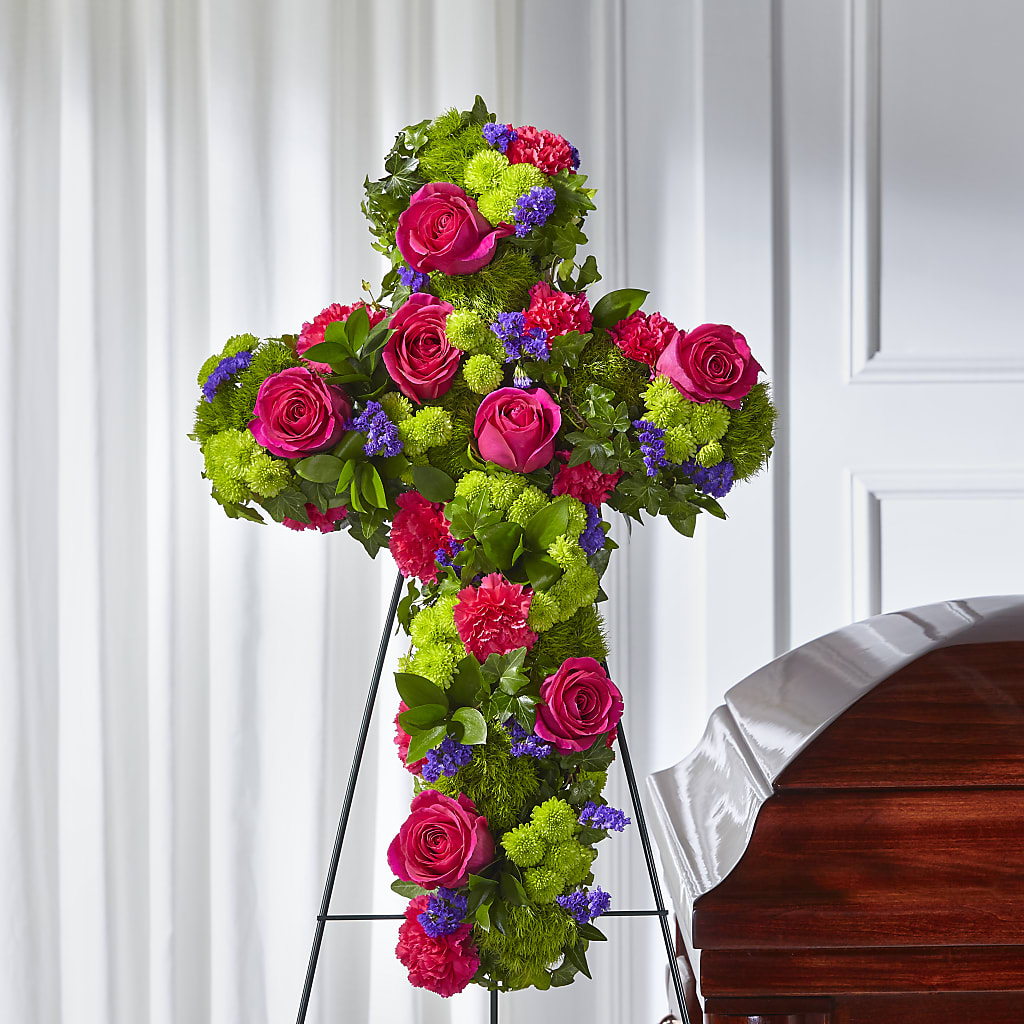 Tribute Rose Floral Cross – Safeway, Pleasanton CA