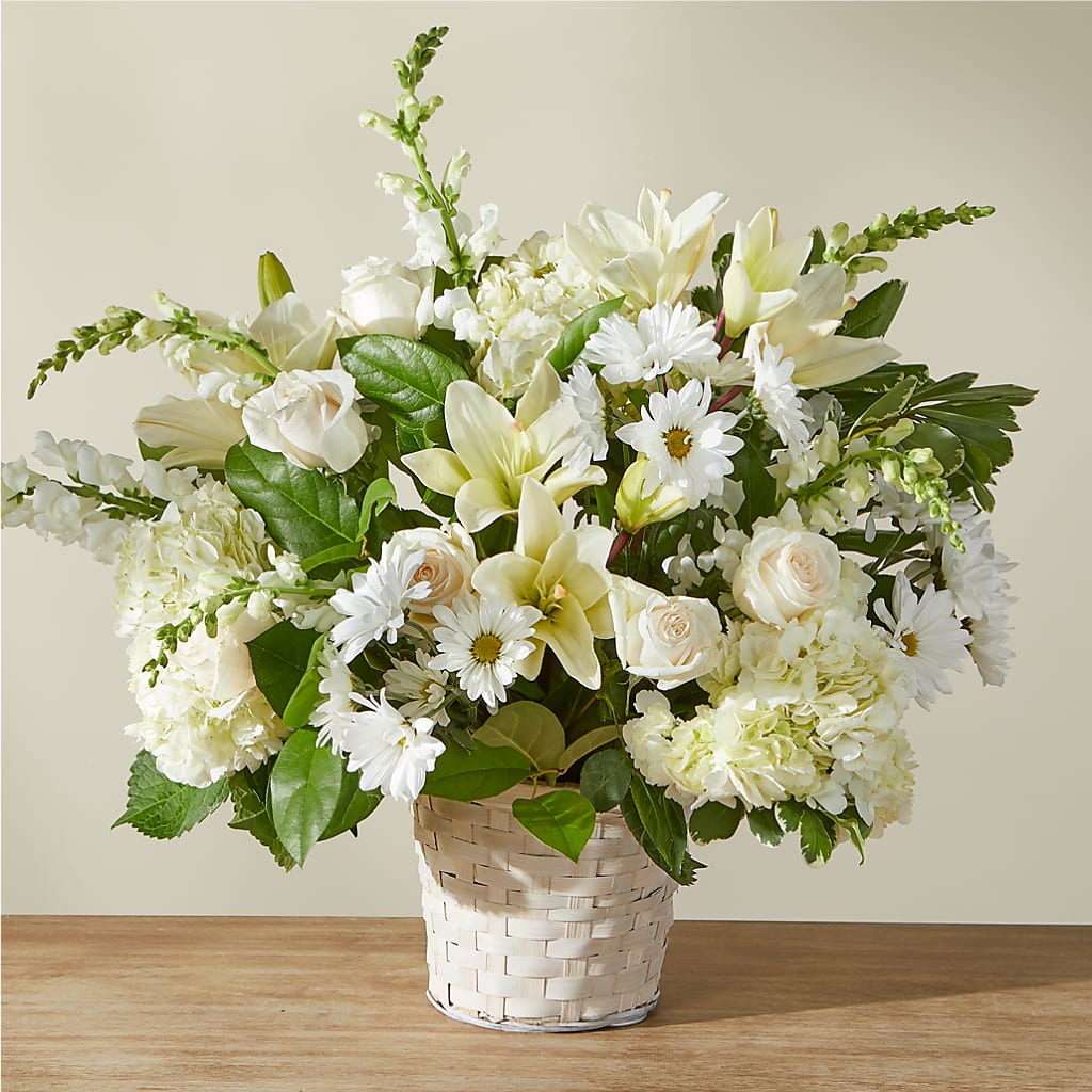 Ivory Elegance Floral Basket – Safeway, Pleasanton CA
