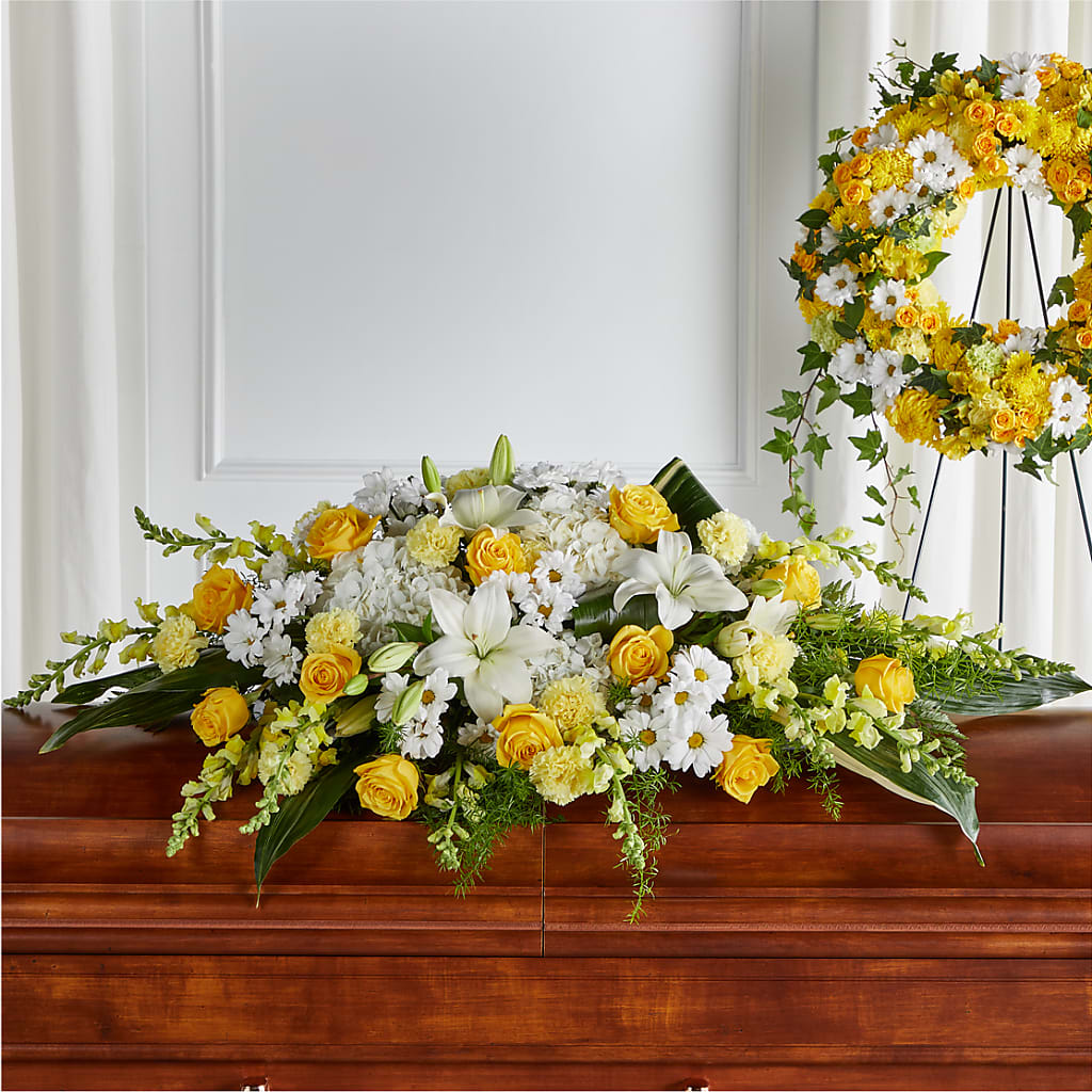 Golden Harmony Casket Spray – Safeway, Pleasanton CA