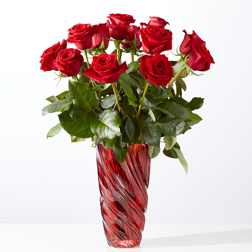 Classic Love Red Rose Bouquet with Luxe Swirl Vase – Safeway, Pleasanton CA