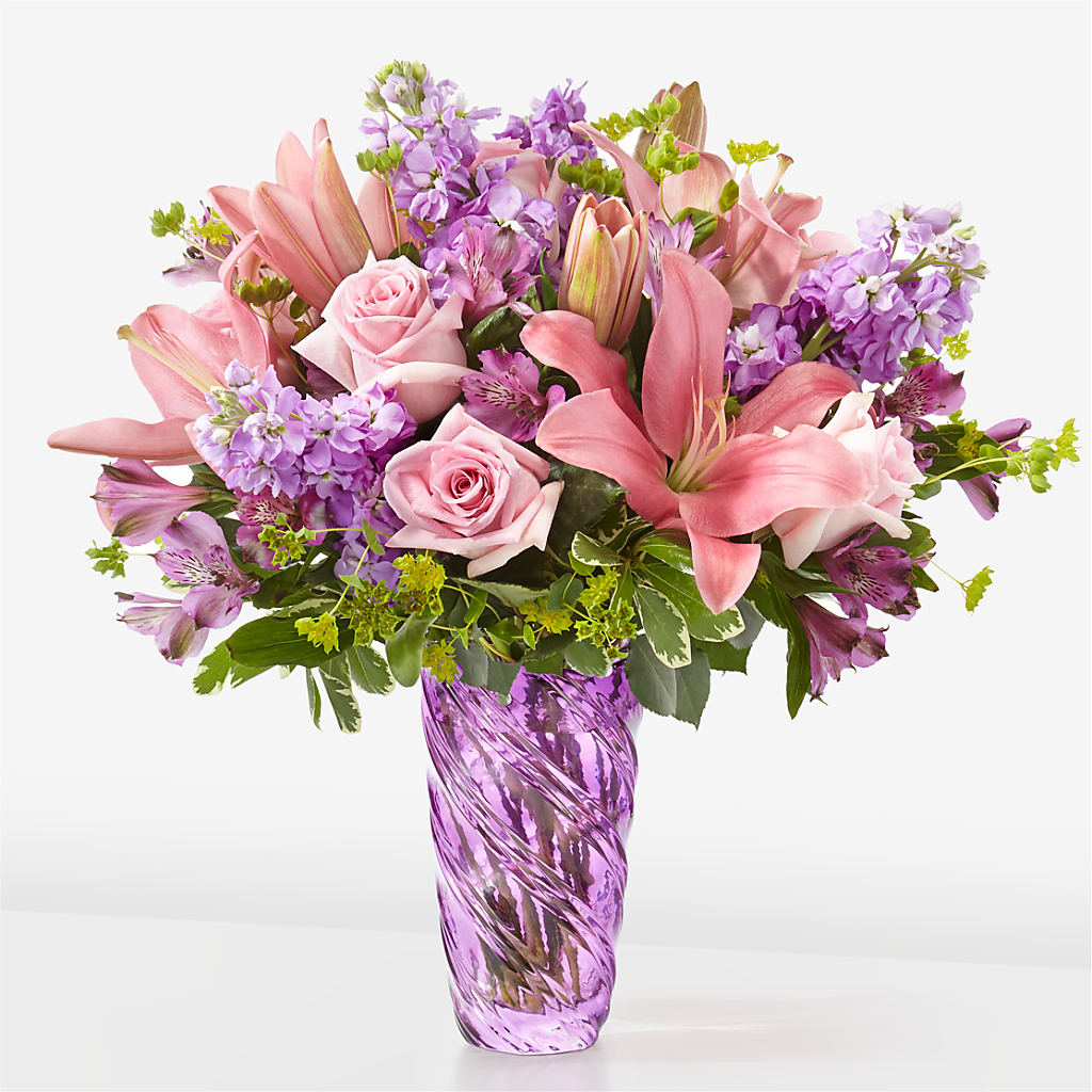 Precious Petals Bouquet with Luxe Swirl Vase – Safeway, Pleasanton CA