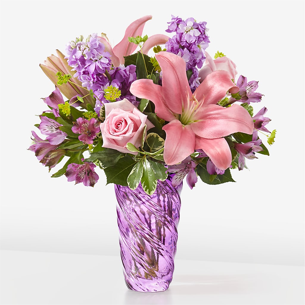 Precious Petals Bouquet with Luxe Swirl Vase – Safeway, Pleasanton CA