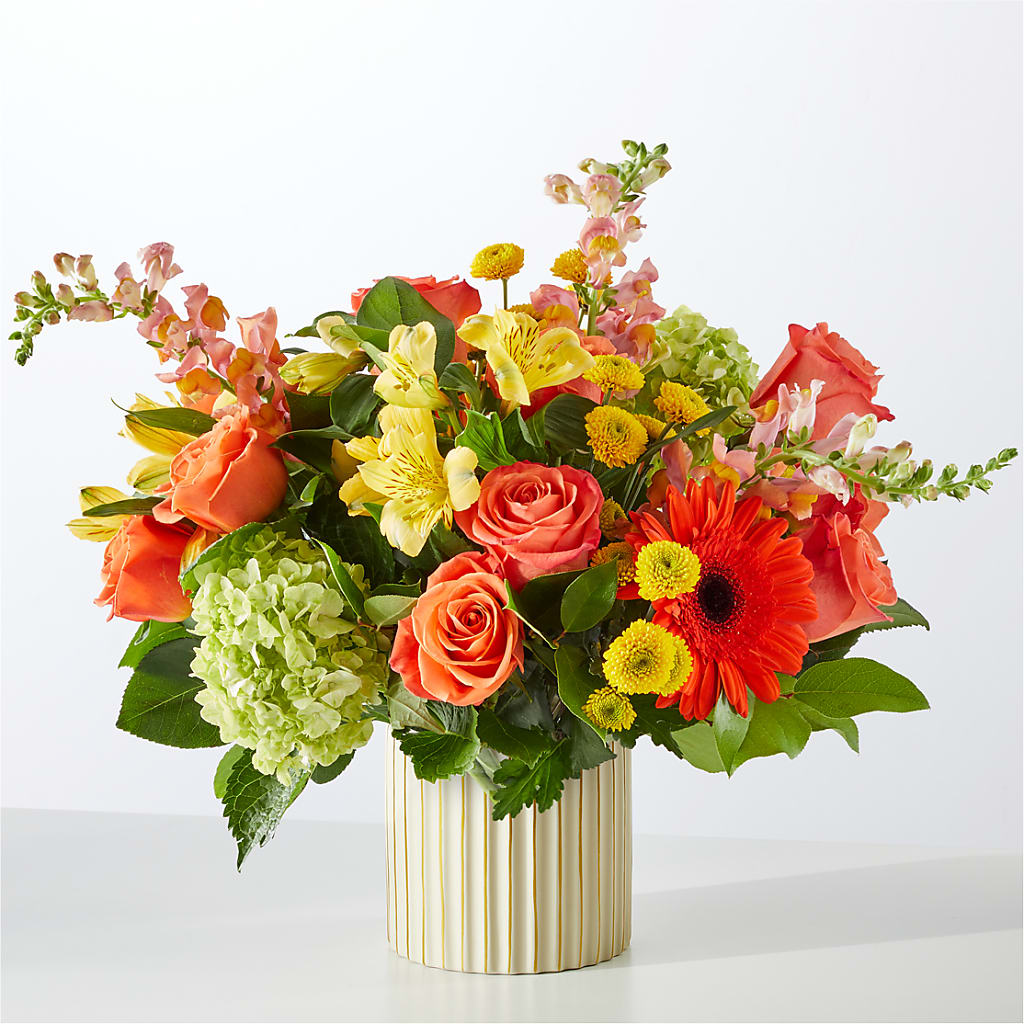 Autumn Sunshine Bouquet with Ivory Vase – Safeway, Pleasanton CA