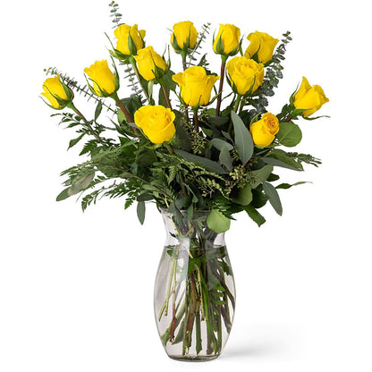 Unforgettable Dozen Rose Yellow –  Safeway, Pleasanton CA