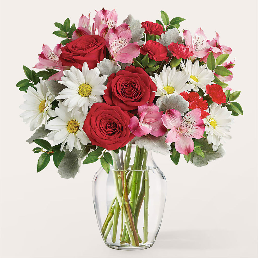 Sugary Sweet Bouquet – pink, red, white flower arrangement | Pleasanton ...