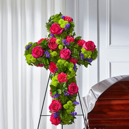 Tribute Rose Floral Cross –  Safeway, Pleasanton CA