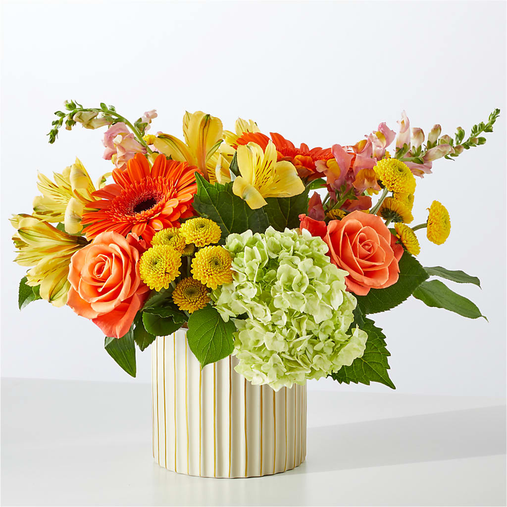Autumn Sunshine Bouquet with Ivory Vase –  Safeway, Pleasanton CA