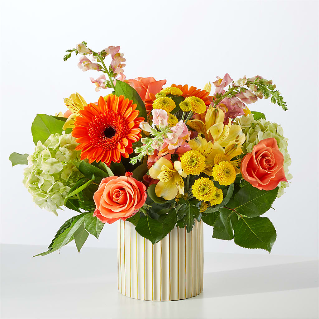 Autumn Sunshine Bouquet with Ivory Vase –  Safeway, Pleasanton CA