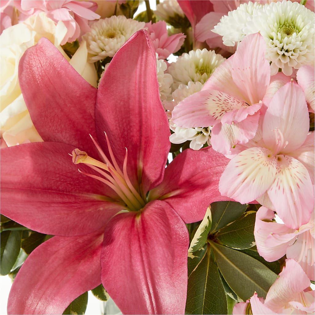 Piece of Cake Bouquet – pink, white flower arrangement